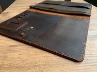 Venta caliente 2025 organizador de cuero de cartera de calidad superior con cremallera tamaño A4 soporte de cuero para documentos cubierta de archivo de cuero para cuaderno