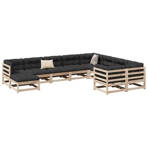 Conjunto de Sofás Modulares Grandes para Patio, de Madera de Pino Sólido Color Antracita, Conjuntos para Jardín - Product Image 1