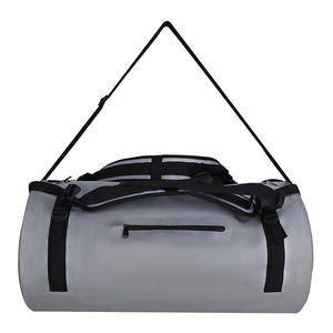 Heavy Duty Waterproof Duffel Bag Convertible <b>Backpack</b> Rugged Silver Travel Bag with Adjustable Straps for Hiking - Product Image 1