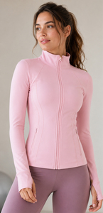 Veste de yoga pour femme avec boucle pour le pouce, col montant, veste de compression pour le yoga, veste de sport pour la gym et l'entraînement, veste de survêtement pour femme - Product Image 4