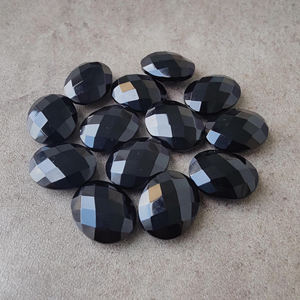 Piedra Preciosa Ovalada de Ónix Negro Natural, Corte Briolette Checker para Joyería, Tamaños Personalizados Disponibles al por Mayor - Product Image 5