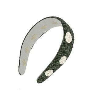 Serre-tête de luxe perlé de perles de rocaille, élégant et tendance, avec logo personnalisé brodé de perles de rocaille, qualité supérieure - Product Image 6