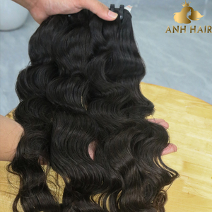 <b>Body</b> <b>Wave</b> Bulk Hair Natural Black 100% Virgin Vietnamese Human Hair Double Weft Double Drawn Braiding Extensions Wholesale - Product Image 1