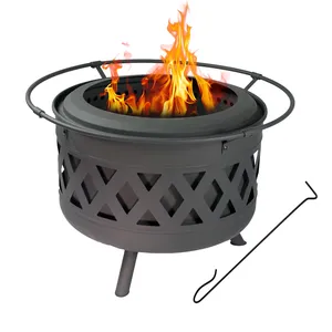 High End Luxury Stainless Steel <b>Fire</b> <b>Pit</b> <b>BBQ</b> for Backyard Outdoor Use <b>with</b> Wood Burning Heating - Product Image 4