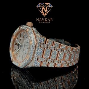 Reloj de Diamantes Moissanite Personalizado de Lujo Estilo Hip Hop para Hombre con Esfera Personalizada y Diseño Único - Product Image 2