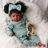 Poupées Reborn Babeside Daisy de 20 pouces, Fille Afro-Américaine, Bébé Réaliste, Cheveux Courts Bouclés Noirs, Corps en Vinyle et Tissu, Vente en Gros