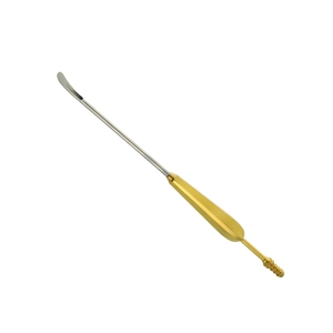 Canule d'aspiration angulaire personnalisée en or, tube chirurgical ORL à orifice creux avec pointe de précision fine pour procédures médicales - Product Image 1