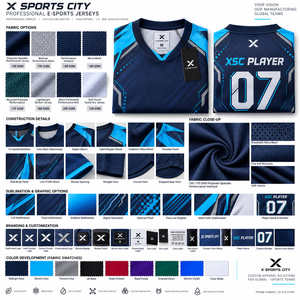 เสื้อแข่งอีสปอร์ตชาย ชุดอีสปอร์ต |   ท้องฟ้าสีฟ้าและสีสันหลากหลายหกเฉด |   ผู้ผลิต OEM ODM |   เอ็กซ์ สปอร์ตส์ ซิตี้ | - Product Image 4