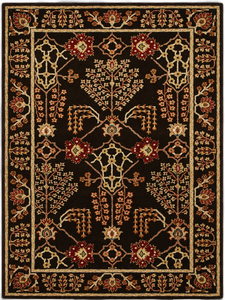 Tapis persan floral noir élégant, 5x8 pieds, tapis d'appoint oriental vintage noué à la main, antidérapant, pour salon, utilisation hôtelière - Product Image 3