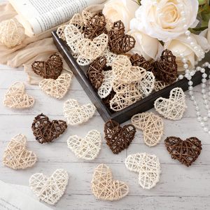 Heart shape ornament handmade <b>accessory</b> supplies <b>braided</b> rattan hearts supplier direct cost - Product Image 2