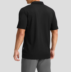 Chemises pour hommes en polyester et coton, à manches courtes, unies, tricotées, anti-plis, avec logo brodé personnalisé, décontractées, 180g, marque KLS, fabrication OEM - Product Image 3