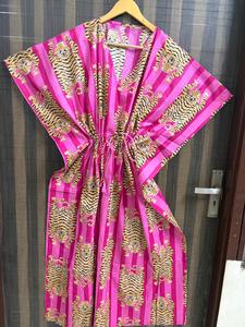 Women Floral Print Cotton Straight Caftan Maxi Dress Regular Fit Daily <b>Beach</b> Cover up Summer Resort Wear Boho Loungewear - Product Image 1