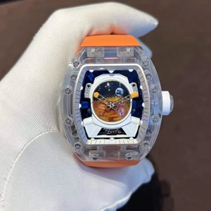 Montre mécanique squelette pour homme, automatique, de haute qualité, avec bracelet en caoutchouc, verre saphir 41 mm, style sport, fabriquée en usine - Product Image 1