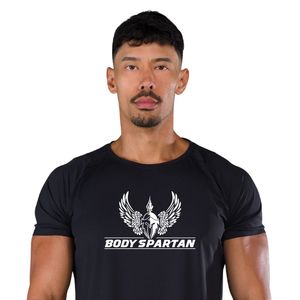 เสื้อยืดกีฬาสีน้ำเงินกรมท่าสำหรับผู้ชาย ผ้าระบายอากาศได้ดี เหมาะสำหรับวิ่ง ออกกำลังกาย ฟิตเนส และเล่นกีฬา - Product Image 5