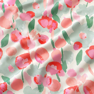 Tela de Algodón Peinado Orgánico con Estampado Floral, 120GSM, 57/58 Pulgadas, Cortina de Voile Ligera y Transpirable para Mujer - Product Image 2
