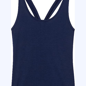 Women's Racer-back Gym Stringer Vests Activewear Yoga Fitness Tank <b>Top</b> Polyester/Cotton Canvas Quick Dry O-Neck Single tank <b>Top</b> - Product Image 3