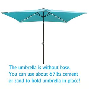 Ombrelloni da Esterno Rettangolari a LED 10 x 6,5 Piedi con Manovella e Pulsante Inclinabile per Giardino e Piscina - Product Image 3