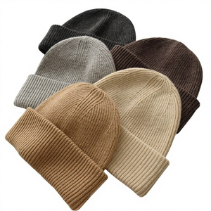 Uniquen Enterprises Unisex High-Performance <b>Thermal</b> Winter Knit Cuff Beanie 100% <b>Wool</b> Warm Slouchy Style Customizable Wholesale - Product Image 1