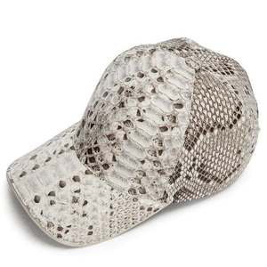 Luxury Python Snake texture Leather Baseball <b>Cap</b> 6-Panel Adjustable Unisex Solid Black Casual <b>Hat</b> for Adults Four Seasons - Product Image 4