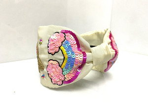 Bandeau tressé personnalisé de luxe blanc pour enfants, en tissu, pour usage quotidien, motif licorne, vente en gros - Product Image 3