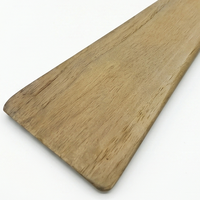 Spatule de cuisine artisanale en bois de teck naturel de haute qualité à 100 %, à long manche, écologique, compatible lave-vaisselle, antiadhésive pour la cuisson à la wok