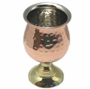 Verre à vin en cuivre martelé de haute qualité pour bière, whisky, bar, restaurant, cadeau, verre à vin en cuivre poli brillant, décoration - Product Image 5