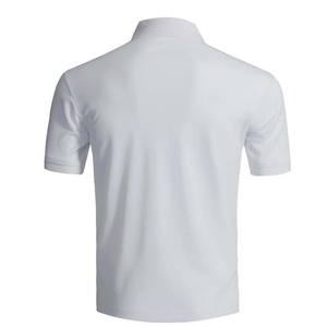 Camisa de punto informal personalizada con cuello polo, de algodón, con estampado de letras, de manga corta, para hombre, color blanco. - Product Image 2