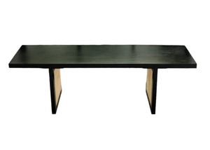 Ensemble de salle à manger scandinave moderne en bois, table rectangulaire avec chaises à dossier en rotin pour la salle à manger à domicile - Product Image 2