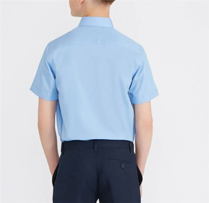 Chemises d'uniforme scolaire pour garçons, bleu clair, manches courtes, polyester viscose, uniforme scolaire pour l'école primaire - Product Image 2