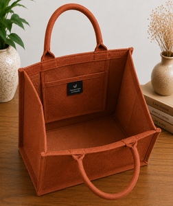 Jute Tote <b>Bag</b> Stay Humble <b>Work</b> Hard Print Orange Medium Size Daily Shopping <b>Bag</b> with Handle - Product Image 5
