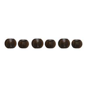 Ensemble de six lanternes sphériques marron foncé pour décoration extérieure, porte-bougies en métal durable - Product Image 1