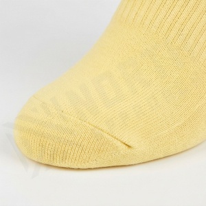 Crew <b>Socks</b> Solid Yellow Knitted Breathable Casual Adult Regular Style - Product Image 6