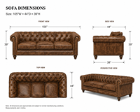 Luxuriöses Echtleder Chesterfield Dreisitzer-Sofa Modernes Knopfgeheftetes Sofa mit Nagelkopfbesatz Schlafsofa für Zuhause Hotel Park Villa Schule