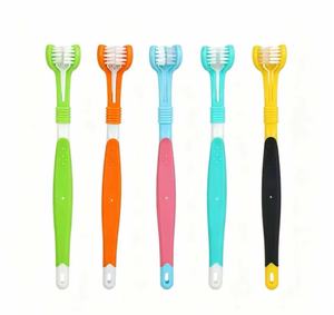 Cepillo de Dientes para Mascotas, Cepillo de Cerdas Suaves de Tres Dientes, Higiene Bucal para Perros, Cepillo de Dientes de Mango Largo para el Cuidado de Perros Pequeños - Product Image 3