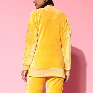Comfortable Relaxed Fit Indoor Outdoor Women Velvet Tracksuit Smooth Finish <b>Plush</b> <b>Fabric</b> Winter Wear Women Velvet Tracksuit - Product Image 4