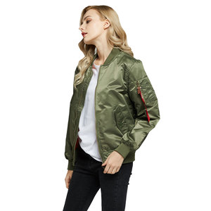 Chaqueta Bomber MA-1 Personalizada al por Mayor, Fabricada en Fábrica, Ecológica, de Poliéster Impermeable, para Mujer, Talla Grande, Negra y Blanca - Product Image 6