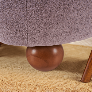 Modern Purple Armless Low-Back Accent <b>Chair</b> with Pine Wood Feet <b>for</b> <b>Small</b> Living Spaces <b>Bedroom</b> Balcony Office Reading Nook - Product Image 1