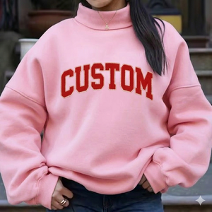Sudadera Oversize de Cuello Alto para Mujer, Estilo Urbano Casual, Ajuste Holgado, Tejido Grueso, Venta al por Mayor Directa de Fábrica - Product Image 1