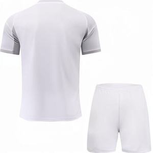 Conjunto de Camiseta de Fútbol Blanca para Hombre, Manga Corta, Poliéster que Absorbe la Humedad, Uniforme para Todas las Temporadas, Corte Regular - Product Image 1