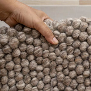 Alfombra Artesanal de Lana con Diseño Abstracto de Guijarros, Ecológica, Antideslizante, Tejido de Bucle Grueso, Delgada, Moderna, para Sala de Estar, Dormitorio, Bar, Viajes, Oración - Product Image 5