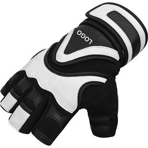 Customized Logo <b>Men</b> & Women Leather Gym <b>Gloves</b> Weightlifting Workout <b>Fingerless</b> <b>Gloves</b> with Padded Palm Patch Fitness <b>Gloves</b> - Product Image 4