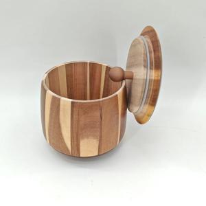 Recipiente de Madera Ecológico de Alta Calidad para Café, Tarro de Almacenamiento con Tapa Vintage para Condimentos, Sal, Pimienta, Azúcar, Lavable a Mano - Product Image 4