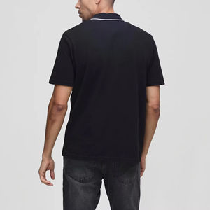 เสื้อยืดกอล์ฟผู้ชายแบบถักเนื้อผ้าฝ้ายแท้ 100% สไตล์วินเทจ แห้งเร็ว แขนสั้น รับผลิตแบบ OEM ODM - Product Image 3