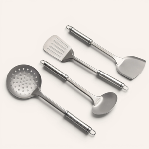 Cuchara de cocina de acero inoxidable de alta calidad, ecológica y utensilios de cocina plateados, espátula volteadora, muy vendida. - Product Image 1
