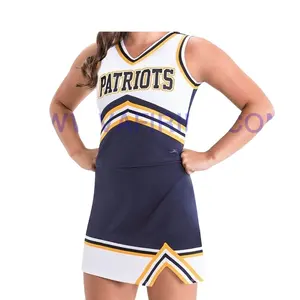 Personalizado profissional plus size estrela esporte aeróbica, strass cheerleading uniforme CU-6631