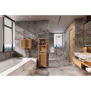 Mobiletto Multifunzionale in Bambù di Grande Capacità per Bagno e Soggiorno - Product Image 2