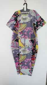 Robe kaftan en coton indien faite à la main à imprimé floral, légère, idéale pour la plage - Product Image 5