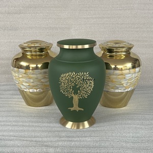 Premium Brass Modern Green <b>Tree</b> Human Urn Hand Engraved Cremation Urns Human Ashes Customized Adult Ashes Storage Urns Wholesale - Product Image 3