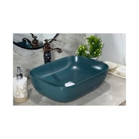 Vasque en céramique rectangulaire moderne de luxe à poser sur comptoir pour salle de bain, écologique et facile à nettoyer, pour usage résidentiel