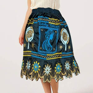 Falda de poliéster con estampado floral aleatorio de las Islas del Pacífico, falda playera polinesia de Micronesia para mujer - Product Image 5